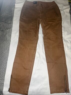 INC International Concepts women's Brown Corduroy Zip-Hem Pants